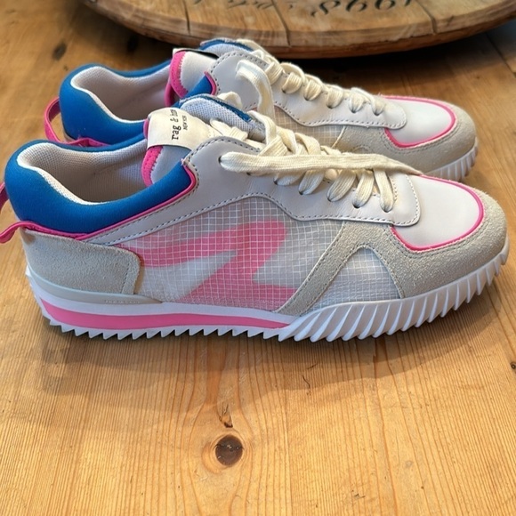 rag & bone New York Women Retro Runner 2.0 Sneakers White Pink Multi sz 8 - Picture 3 of 10